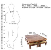 onija Sheesham Wood 4 Seater Coffee Table Set In Teak Finish