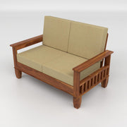 Natural Wood 4 Seater Sofa Set with Coffee Table