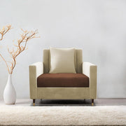 Cream & Brown Accent Chair | Modern Living Room Chair