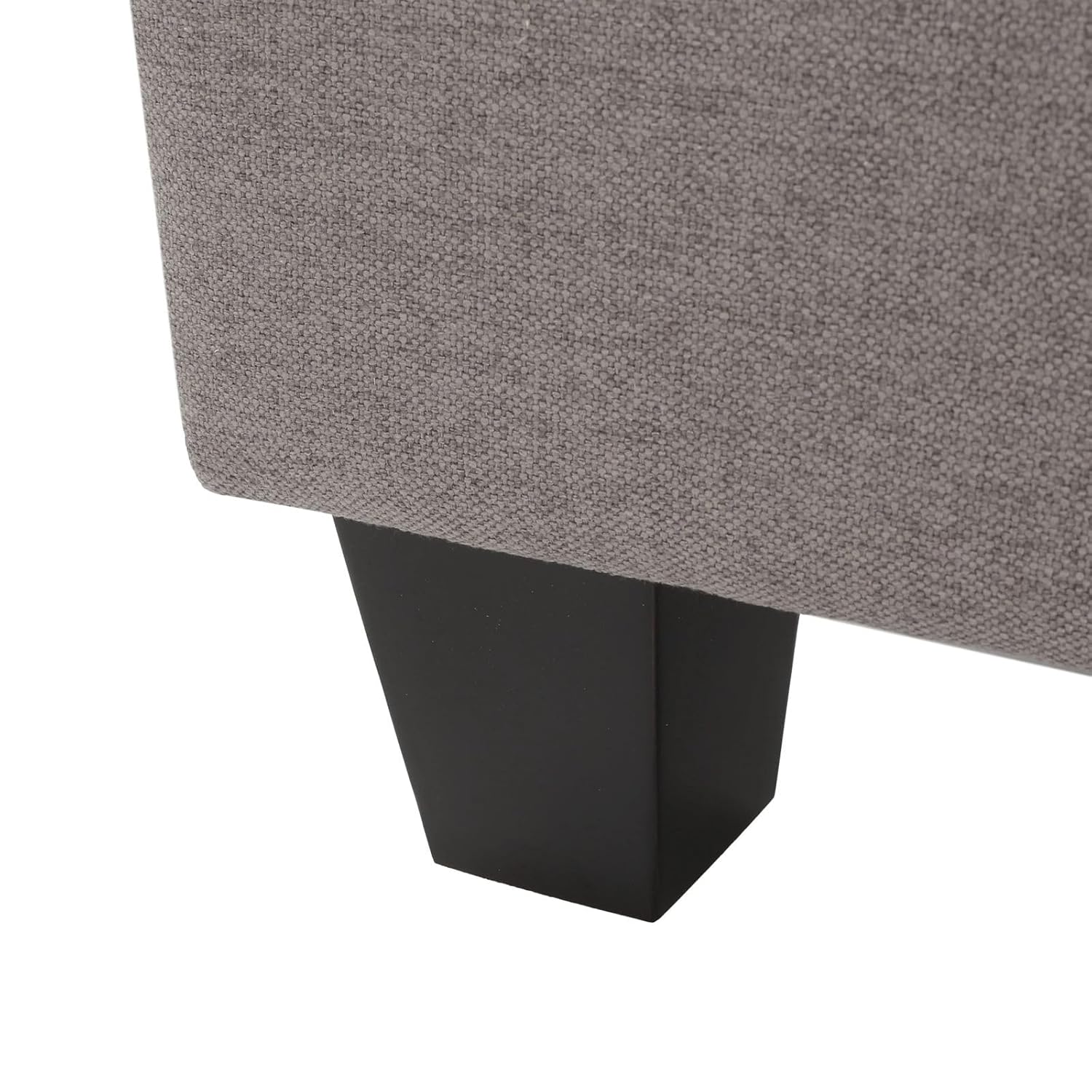 ONIJA  Furniture Modern Storage Ottoman Footrest, Navy Blue Fabric, Living Room Furniture with Wooden Legs