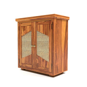 ONIJA Sheesham Wood Storage Cabinet with Natural Cane Doors