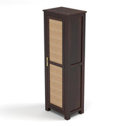 onija Solid Sheesham Wood Wardrobe Cabinet 1  Cane Rattan Door