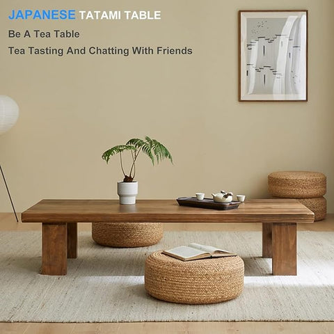ONIJA  Japanese Style Sheesham Wood Coffee Table for Living Room, Dining Room, Bedroom, Kitchen, Office Home Decor