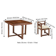 onija  Sheesham Wood Accent 4 Seater Dining Table Set