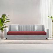 ONIJA Modern 3 Seater Sofa – Grey & Red