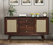 Zenthior Sheesham Wood Cabinet and Sideboard (Walnut Finish)