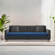 ONIJA Modern 3 Seater Sofa – Grey & Blue