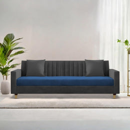 ONIJA Modern 3 Seater Sofa – Grey & Blue