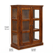 Premium Solid Wood Glass Door Display Cabinet & Bookcase