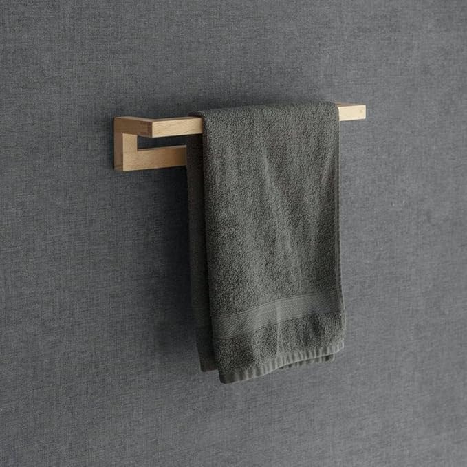 ONIJA Wooden Towel Holder Rack for Bathroom Towel Stand Hanger Bathroom Shelf Organizer Towel Holder Rack for Kitchen and Bathroom Towel Rack Color Natural (1 Tier)
