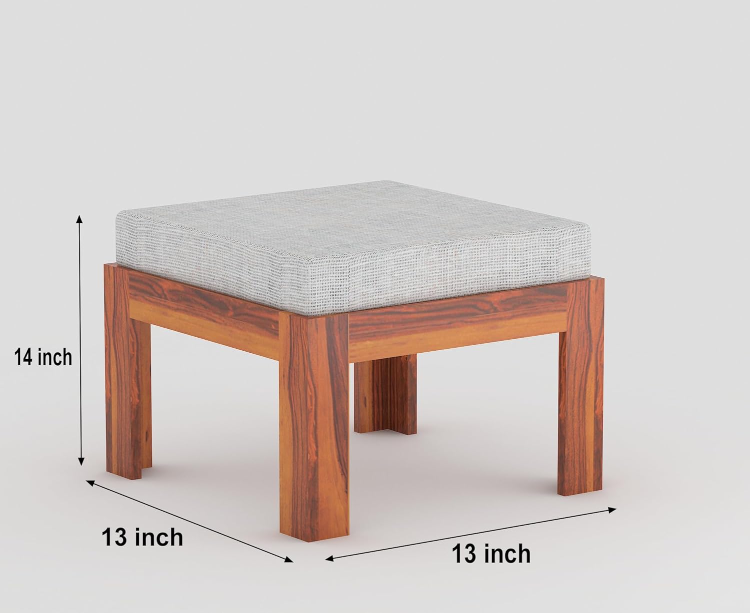 ONIJA Sheesham Wood Center Coffee Table with 2 Stools
