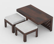 Modern Wooden Coffee Table with Decorative Panel