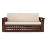 ONIJA Solid Sheesham Wooden Sofa Cums Bed with Mattress for Living Room  3 Seater Sofa Cums Bed