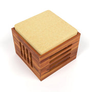 ONIJA Furniture Solid Sheesham Wood Coffee Table with 4 Stool