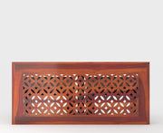 Navryx Sheesham Wood Center Table With Stools (Honey Finish)