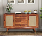 Zenthior Sheesham Wood Cabinet and Sideboard (Honey Finish)