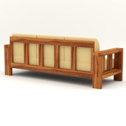 onija Sheesham Wooden 6 Seater Sofa Set for Living Room (Natural, 3+2+1 Seater)