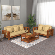 ONIJA  Sheesham Wood Sofa Set 5 Seater Finish: Honey