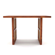 ONIJA Solid Wood Scane Dining Set with Cane Back Chairs 6 Seater