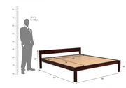 Omvian Sheesham Wood Queen Size Bed Without Storage (Walnut Finish)