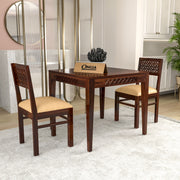 Thravis Sheesham Wood Dining Set 2 Seater (Walnut Finish)