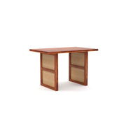 ONIJA Solid Wood Scane Dining Set with Cane Back Chairs 6 Seater