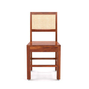 ONIJA Solid Wood Scane Dining Set with Cane Back Chairs 6 Seater