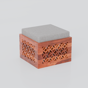 Onija Sheesham Wood Center Table With Stools (Natural Finish)