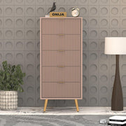 Pravyan HDMR Premium Wood Chest Of Drawer (Mocha Beige)