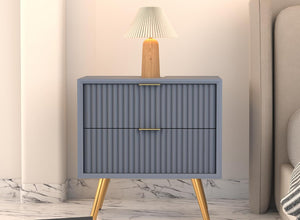 ONIJA Wooden Bedside Table for Bedroom Wooden Bed Side Nightstand Lamp Table with 2 Drawers