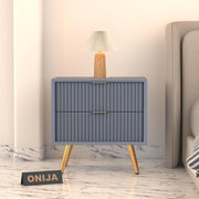 ONIJA Wooden Bedside Table for Bedroom Wooden Bed Side Nightstand Lamp Table with 2 Drawers