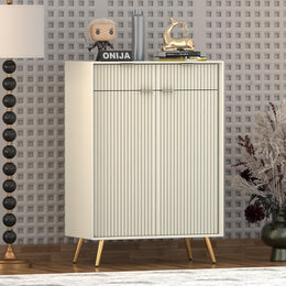 Zenvay HDMR Premium Wood Sideboard Cabinet (White)