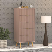 Pravyan HDMR Premium Wood Chest Of Drawer (Mocha Beige)