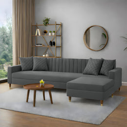 Modern Grey L-Shaped Sectional Sofa