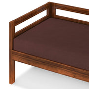 Modern Solid Wood Wooden Diwan Sofa with Cushioned Seat