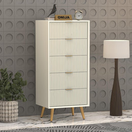 Pravyan HDMR Premium Wood Chest Of Drawer (White)