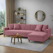 Modern Pink L-Shaped Sectional Sofa