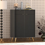 Zenvay HDMR Premium Wood Sideboard Cabinet (Black)