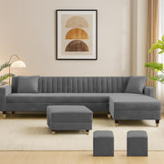 L-Shaped Sofa Set – Grey