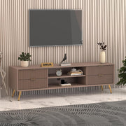 ONIJA HDMR Premium Wood TV Unit for Living Room  (Mocha Beige)