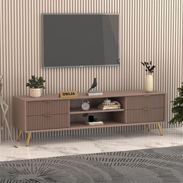 ONIJA HDMR Premium Wood TV Unit for Living Room  (Mocha Beige)