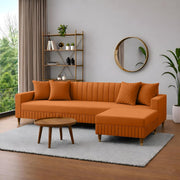 Modern Orange L-Shaped Sectional Sofa