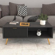 Arvitho HDMR Premium Wood Coffee Table (Black)
