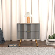 ONIJA Wooden Bedside Table for Bedroom Wooden Bed Side Nightstand Lamp Table with 2 Drawers