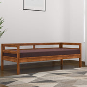Modern Solid Wood Wooden Diwan Sofa with Cushioned Seat