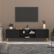ONIJA HDMR Premium Wood TV Unit for Living Room(Black)