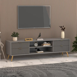 ONIJA HDMR Premium Wood TV Unit for Living Room (Grey)