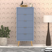 Pravyan HDMR Premium Wood Chest Of Drawer (Slate Blue)