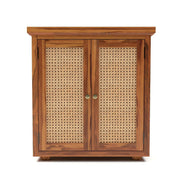 ONIJA Sheesham Wood Storage Cabinet with Natural Cane Doors