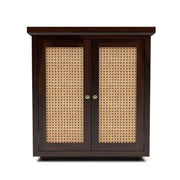 ONIJA Sheesham Wood Storage Cabinet with Natural Cane Doors